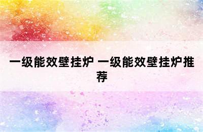 一级能效壁挂炉 一级能效壁挂炉推荐